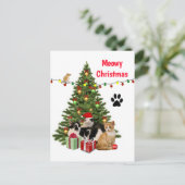 Meowy Christmas Cat / Cat Lover Collage entwickelt Postkarte (Stehend Vorderseite)