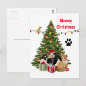 Meowy Christmas Cat / Cat Lover Collage entwickelt Postkarte (Vorne/Hinten)