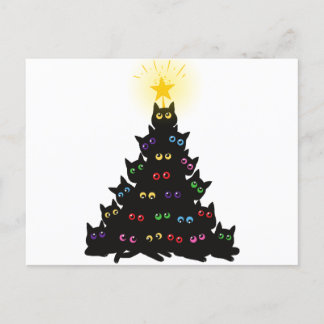 Meowy Christmas Cat Christmas Tree Postkarte
