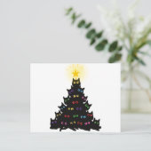 Meowy Christmas Cat Christmas Tree Postkarte (Stehend Vorderseite)