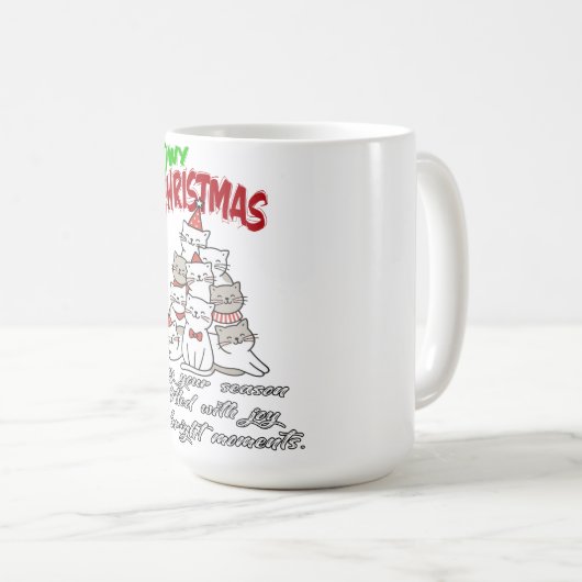 Meowy Christmas Cat – Cute Holiday Cat Lovers Mug Kaffeetasse (VorderseiteRechts)