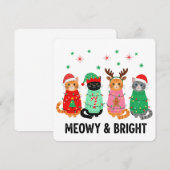 Meowy Christmas Cat Einladung (Vorne/Hinten)