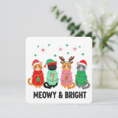 Meowy Christmas Cat Einladung (Stehend Vorderseite)