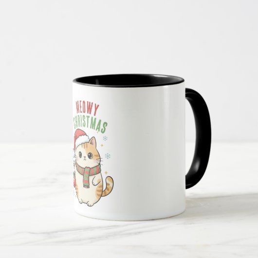 Meowy Christmas Cat – Festive Holiday Design Tasse (VorderseiteRechts)