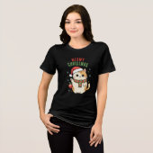 Meowy Christmas Cat – Festive Holiday Design Tri-Blend Shirt (Vorderseite voll)