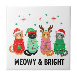 Meowy Christmas Cat Fliese
