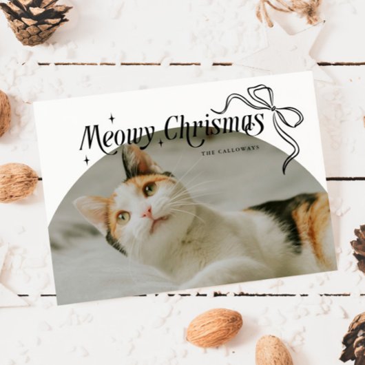 Meowy Christmas Cat Foto Weihnachtskarte Feiertagskarte