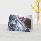 Meowy Christmas Cat - Fügen Sie Ihr CAT-FOTO hinzu Karte (Gelbe Blume)