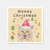 Meowy Christmas cat funny and cute cat Serviette (Vorderseite)