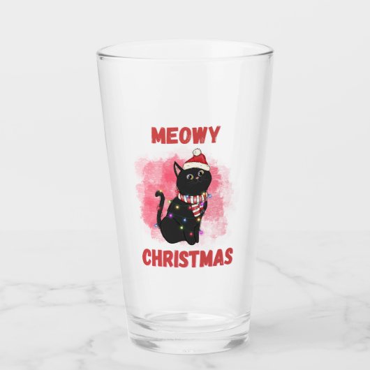Meowy Christmas Cat Glas (Vorderseite)