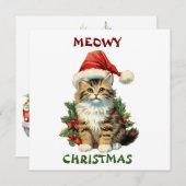 Meowy Christmas, Cat Grußkarte, Frohe Weihnachten (Vorne/Hinten)