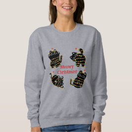 Meowy Christmas Cat Hoodie - Funny Holiday Cats