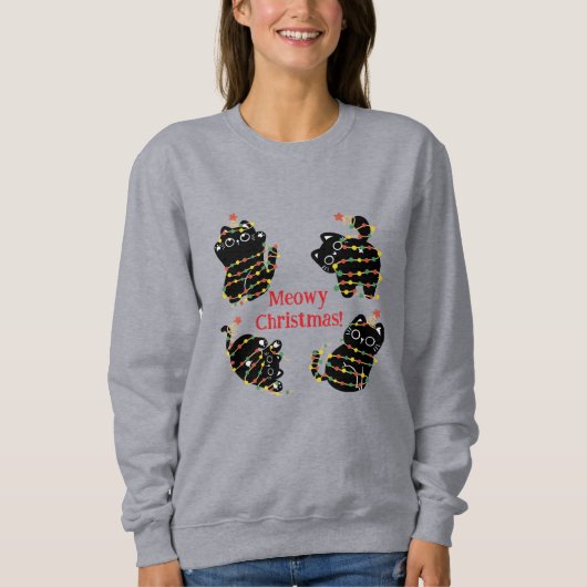 Meowy Christmas Cat Hoodie - Funny Holiday Cats (Vorderseite)