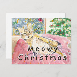 Meowy Christmas cat in London Karte