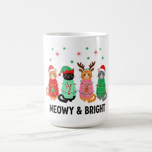 Meowy Christmas Cat Kaffeetasse (Mittel)