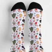 Meowy Christmas Cat Lover Crew Socks Socken (Oben)
