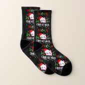 Meowy Christmas Cat Lover frohe Weihnachtskitten Socken (Paar)
