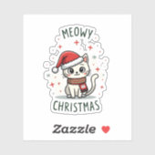 Meowy Christmas Cat Lover Funny Festivals Feiertag Aufkleber (Blatt)