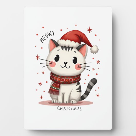 Meowy Christmas Cat Lover Funny Festive Holidays C Fotoplatte (Vorderseite)