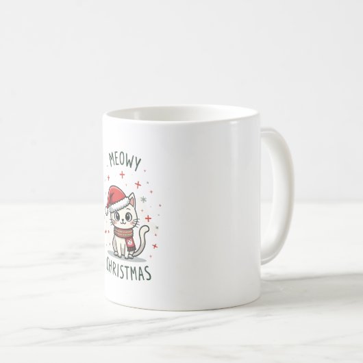 Meowy Christmas Cat Lover Funny Festive Holidays C Kaffeetasse (VorderseiteRechts)