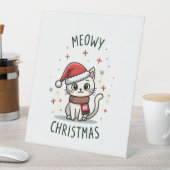 Meowy Christmas Cat Lover Funny Festive Holidays C Sockelschild (In Situ)