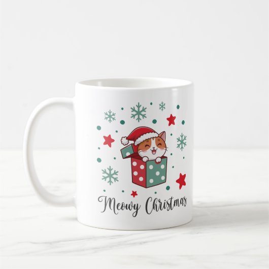 Meowy Christmas Cat Lover Gift Cute Festive Animal Kaffeetasse (Links)