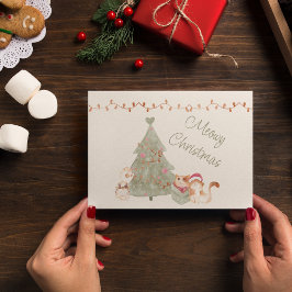 Meowy Christmas Cat Lover Personalisiert Feiertagskarte