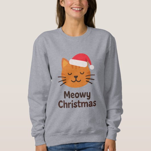 Meowy Christmas, Cat Lover Sweatshirt (Vorderseite)