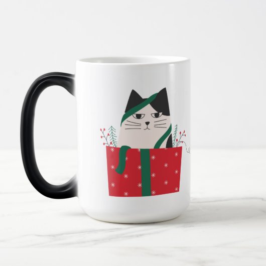 Meowy Christmas Cat Mug – Festive & Funny Mug Verwandlungstasse (Links)