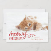 Meowy Christmas Cat Pet Foto Feiertagskarte (Vorderseite)
