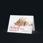 Meowy Christmas Cat Pet Foto Feiertagskarte<br><div class="desc">Verteilen Sie die Liebe in dieser Urlaubssaison mit einer einzigartigen und super niedlichen Haustier-Urlaubskarte. Fotoparte für den Heimgebrauch</div>