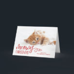 Meowy Christmas Cat Pet Foto Feiertagskarte<br><div class="desc">Verteilen Sie die Liebe in dieser Urlaubssaison mit einer einzigartigen und super niedlichen Haustier-Urlaubskarte. Fotoparte für den Heimgebrauch</div>