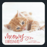 Meowy Christmas Cat Pet Holiday Sticker<br><div class="desc">Verteilen Sie die Liebe in dieser Feiertagssaison mit einem einzigartigen und super niedlichen Haustieraufkleber,  auf dem "Weihnachten verbringen" steht</div>