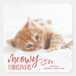 Meowy Christmas Cat Pet Holiday Sticker