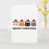 Meowy Christmas Cat Pun Funny Holiday Card Karte (Gelbe Blume)