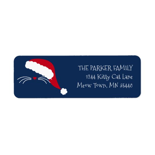 Meowy Christmas Cat Return Address Label (Vorne)