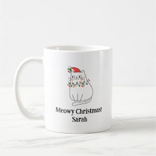 Meowy Christmas Cat Tasse - Individuelle Name Weih