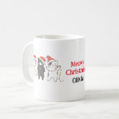 Meowy Christmas Cat Tasse - Individuelle Name Weih (Vorderseite Links)