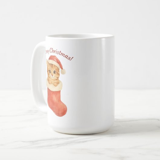 Meowy Christmas Cat Tasse - Weihnachtsgeschenk (Vorderseite Links)