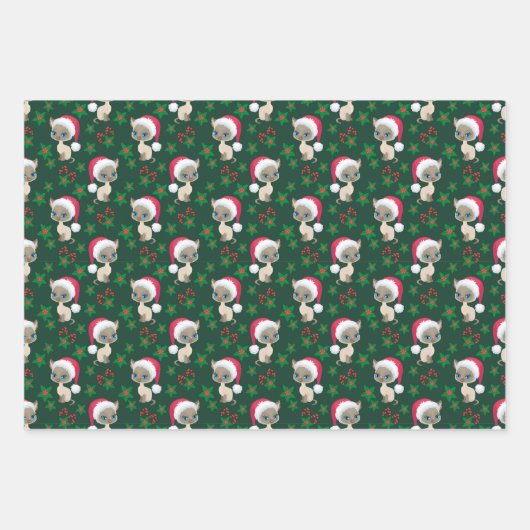 Meowy Christmas Cat Themed Geschenkpapier Set (Vorderseite)