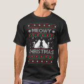 Meowy Christmas Cat Ugly Sweater T - Shirt (Vorderseite)
