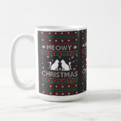 Meowy Christmas Cat Ugly Sweater T - Shirt Kaffeetasse (Links)