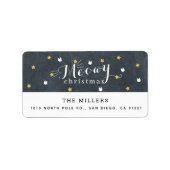 Meowy Christmas Chalkboard Cat Holiday Adresse Adressaufkleber (Vorne)