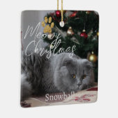 Meowy Christmas Custom Cat Foto & Paw Keramikornament (Rechts)
