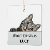 Meowy Christmas Custom Cat Photo & Name Ornament (Links)