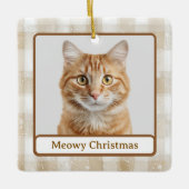 Meowy Christmas Custom Cat Photo Ornament (Vorderseite)