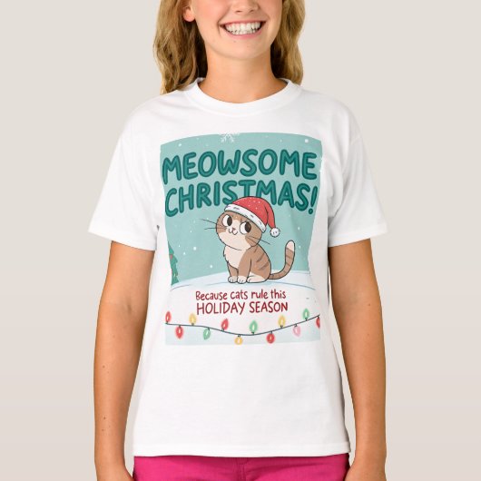 Meowy Christmas cut Cat – Family Matching Holida T-Shirt (Vorderseite)