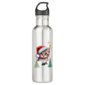 Meowy Christmas! Edelstahlflasche (Vorderseite)