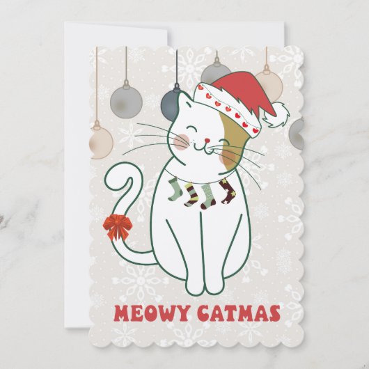 "MEOWY CHRISTMAS" EINLADUNG (Vorderseite)
