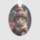 Meowy Christmas Elf Kitten Ornament (Vorderseite)